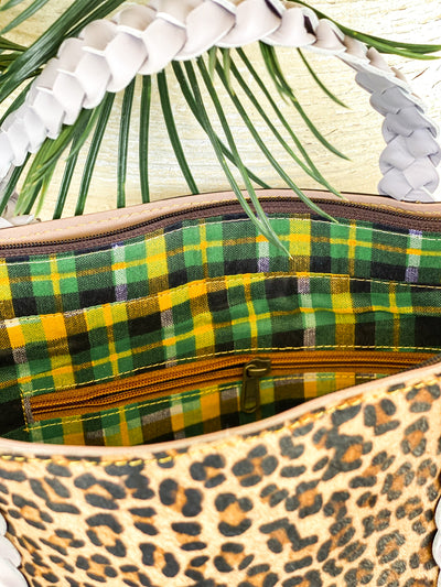 Folklore Couture Joli Lav/Honey Cheetah Hide Tote