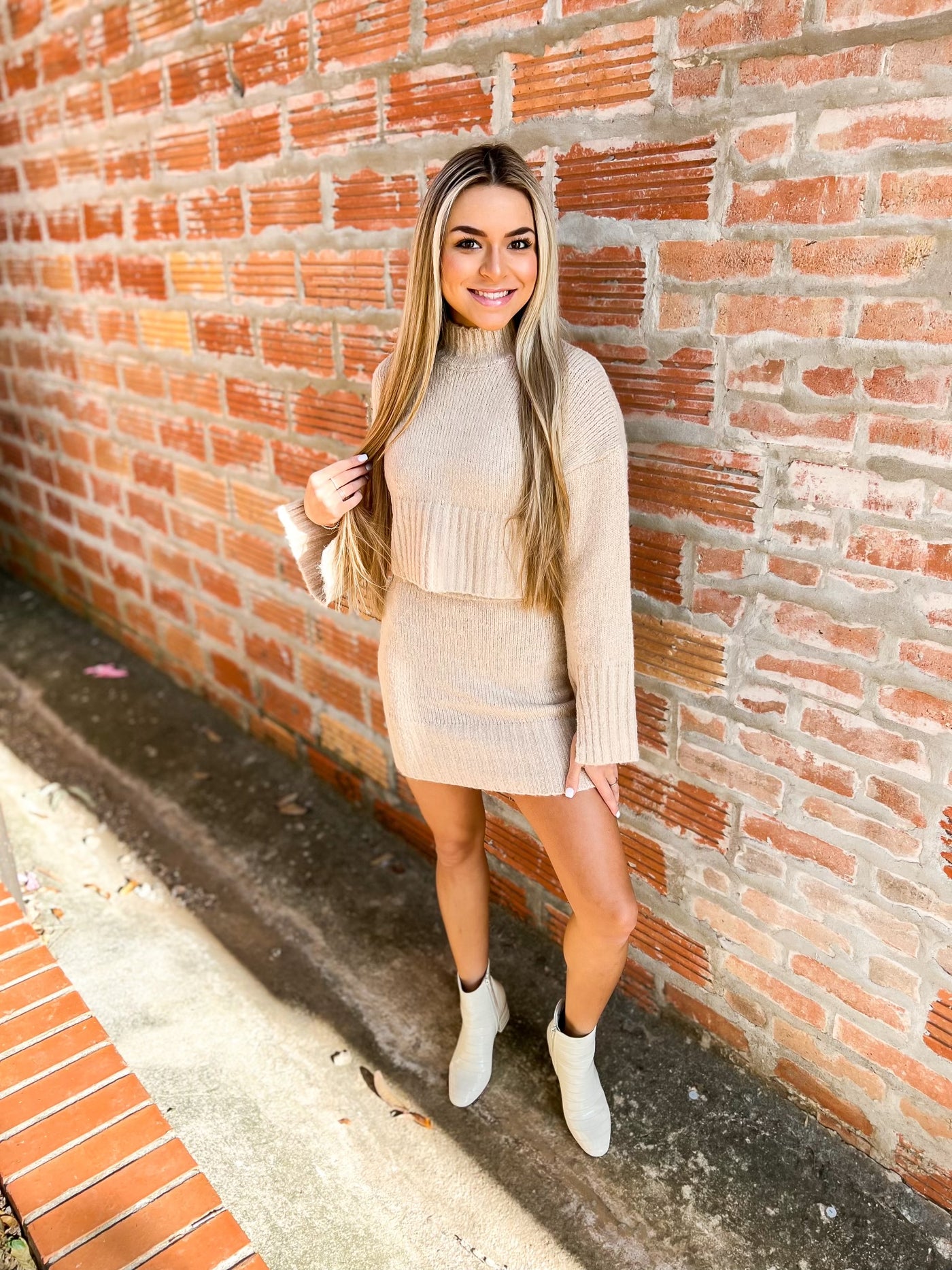 Taupe Knit Crop Sweater