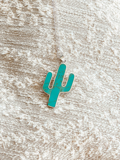 Sterling Cactus Turq Necklace