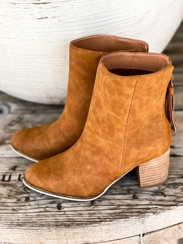 Corky’s Boujee Cognac Smooth Bootie