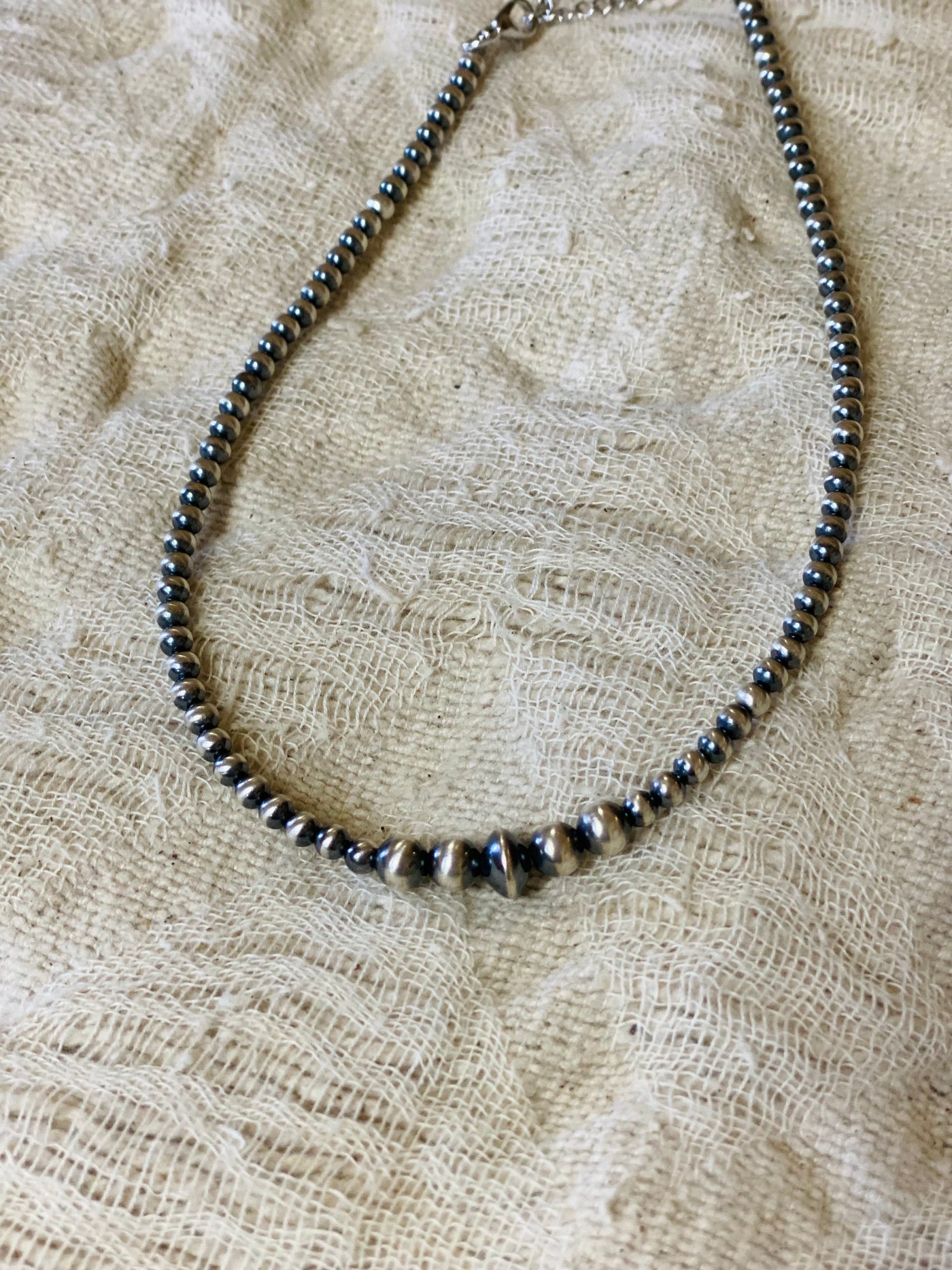 4MM Real Silver Beaded Necklace