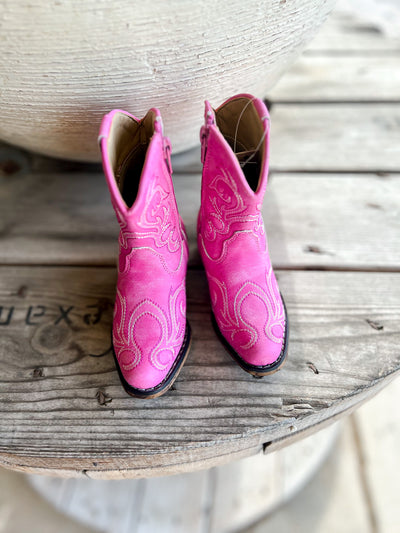 Roper Girl Pink Embroidered Boot