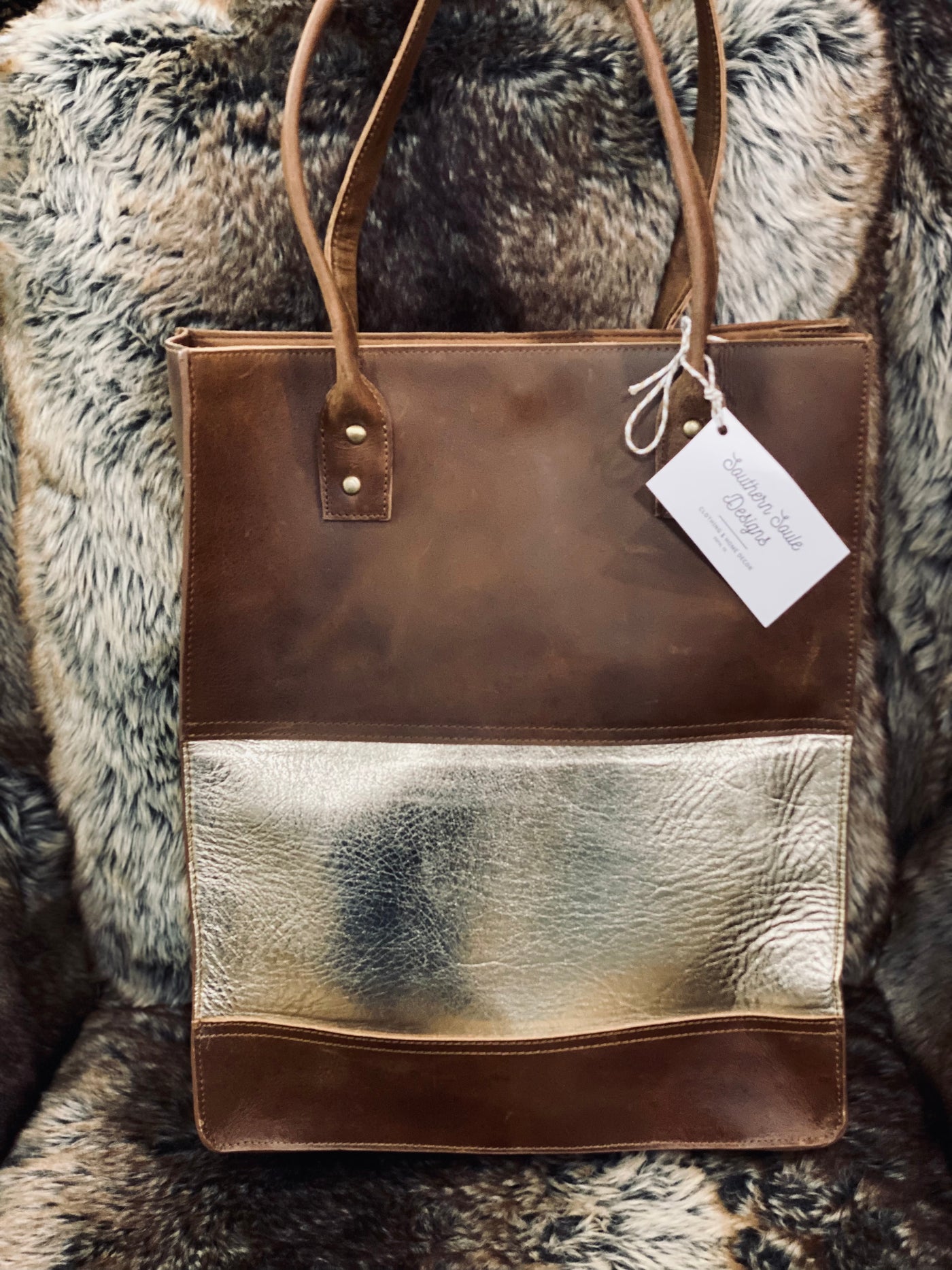 Sydney Tote Gold & Brown