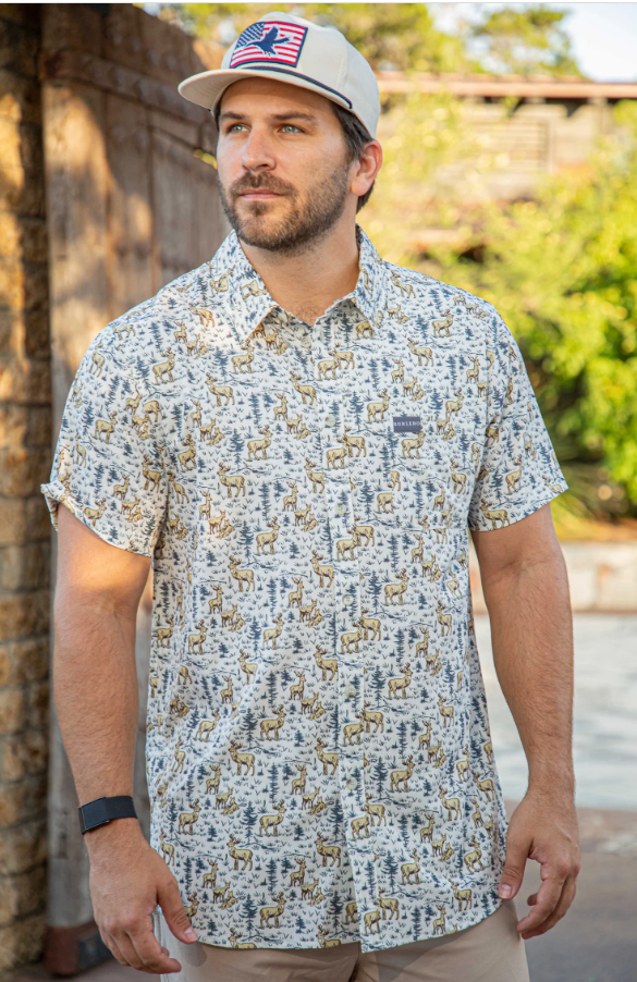 Burlebo Deer Scenery Button Up
