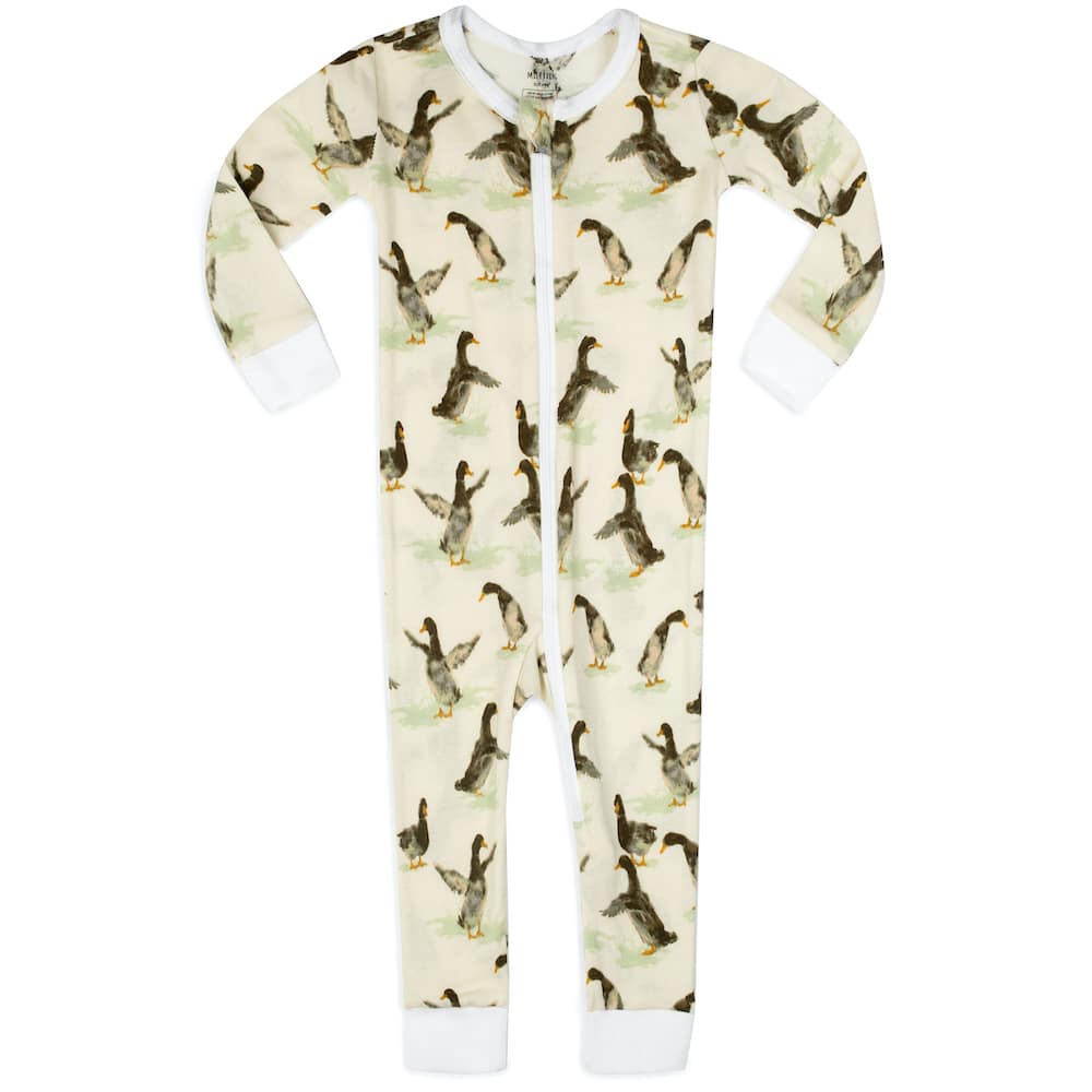 Milkbarn Duck Organic Cotton Zipper Pajamas