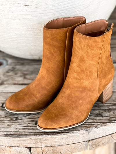 Corky’s Boujee Cognac Smooth Bootie