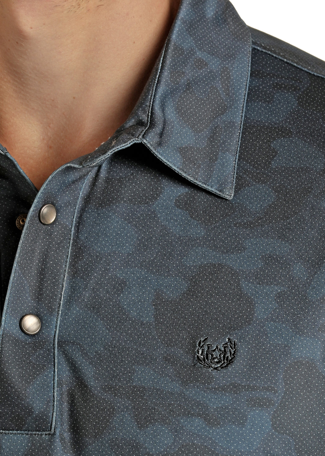 Panhandle PPMT51R0WD Navy Camo Snap Polo