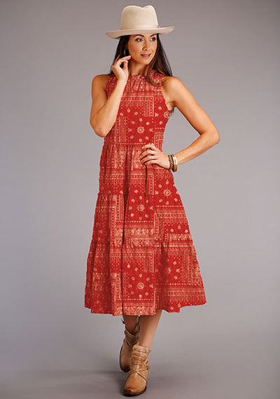 Stetson Red Bandana Patchwork Dress