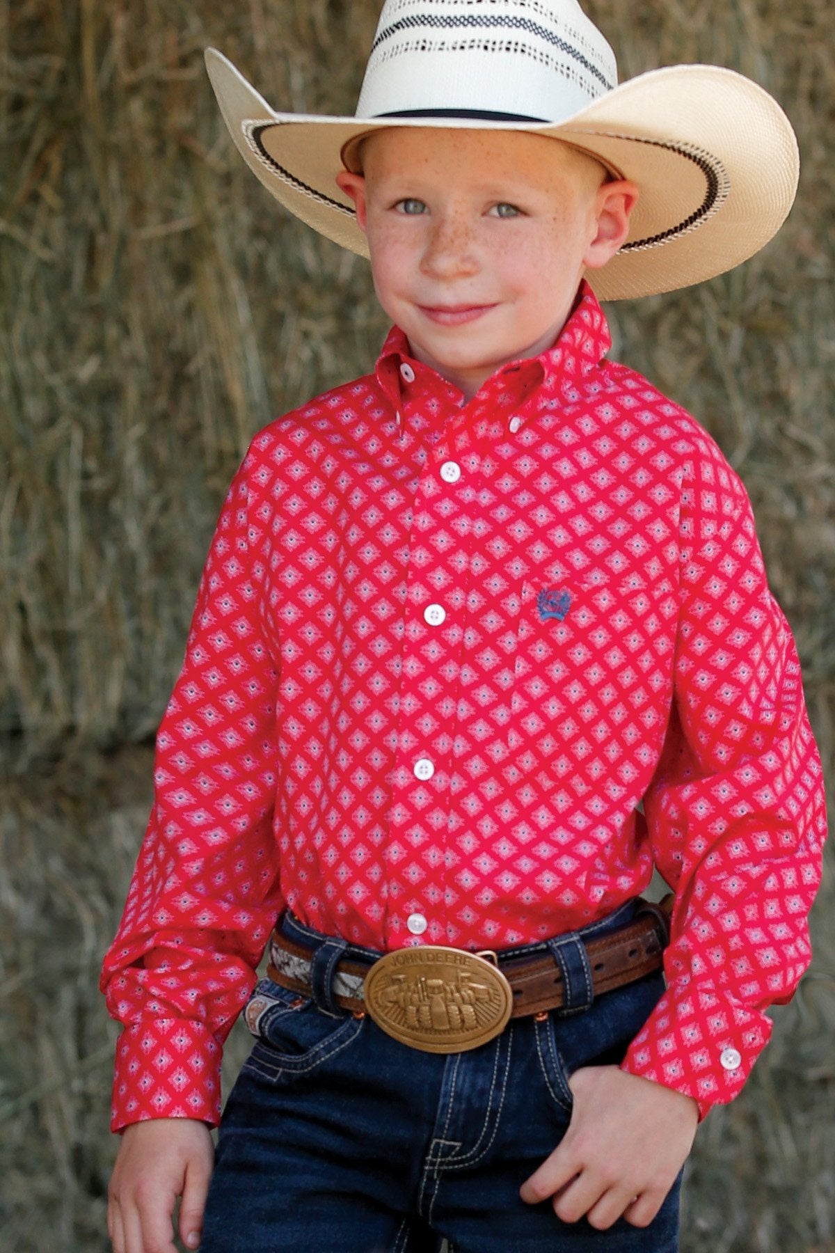 Cinch MTW7060284 Boys Red LS ButtonUp