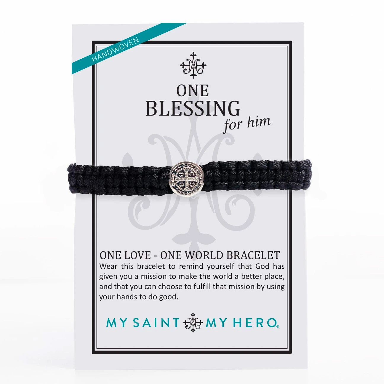 One Blessing For Him Black Bracelet by My Saint My Hero